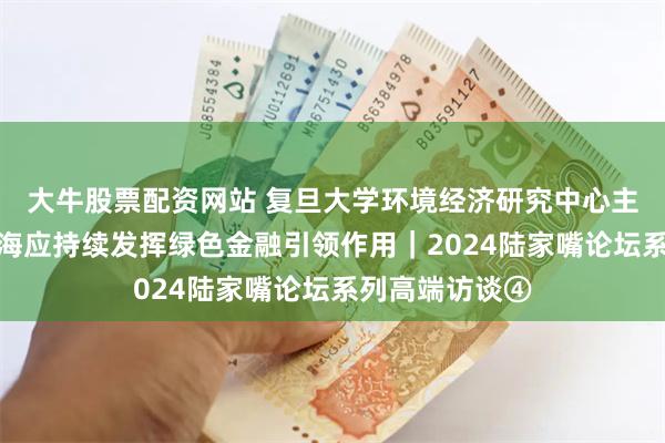 大牛股票配资网站 复旦大学环境经济研究中心主任李志青：上海应持续发挥绿色金融引领作用｜2024陆家嘴论坛系列高端访谈④
