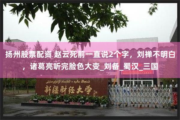 扬州股票配资 赵云死前一直说2个字，刘禅不明白，诸葛亮听完脸色大变_刘备_蜀汉_三国