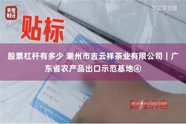 股票杠杆有多少 潮州市吉云祥茶业有限公司｜广东省农产品出口示范基地④