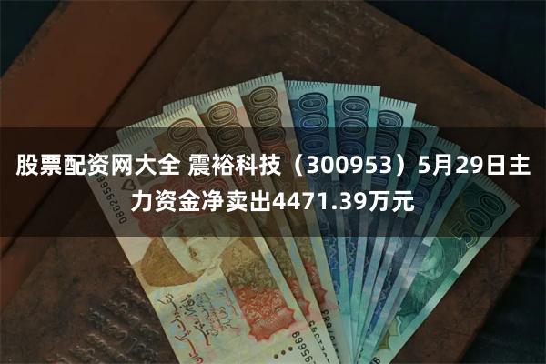 股票配资网大全 震裕科技（300953）5月29日主力资金净卖出4471.39万元