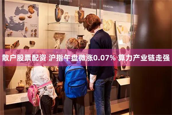 散户股票配资 沪指午盘微涨0.07% 算力产业链走强