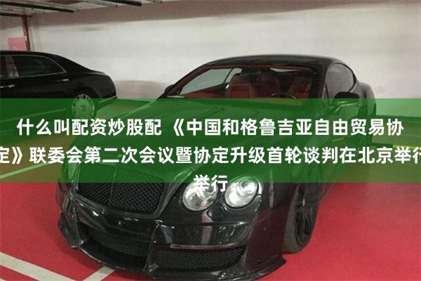 什么叫配资炒股配 《中国和格鲁吉亚自由贸易协定》联委会第二次会议暨协定升级首轮谈判在北京举行