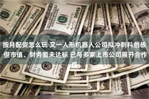 按月配资怎么玩 又一人形机器人公司拟冲刺科创板 但市值、财务暂未达标 已与多家上市公司展开合作