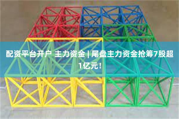 配资平台开户 主力资金 | 尾盘主力资金抢筹7股超1亿元！