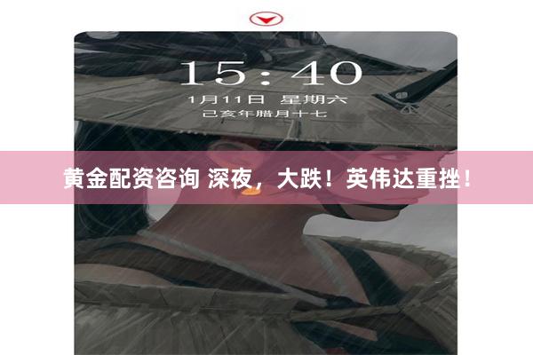 黄金配资咨询 深夜，大跌！英伟达重挫！